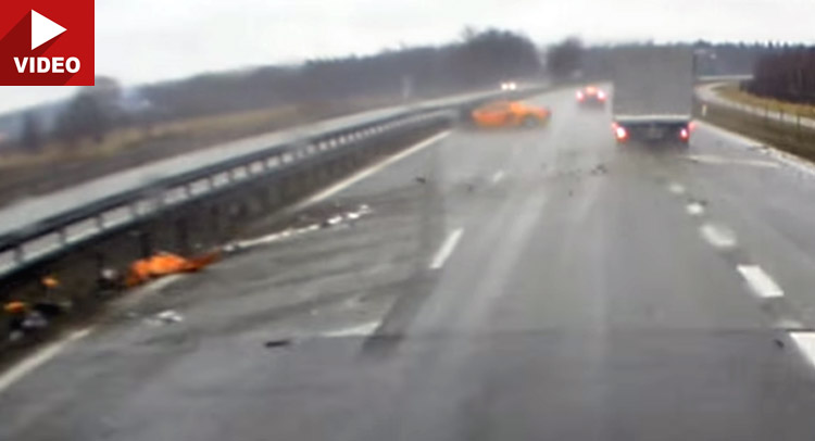  McLaren 650S Succumbs To Nature And Physics Crashing Into Median In Poland