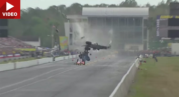  Driver Walks Away from This Seriously Spectacular Dragster Crash