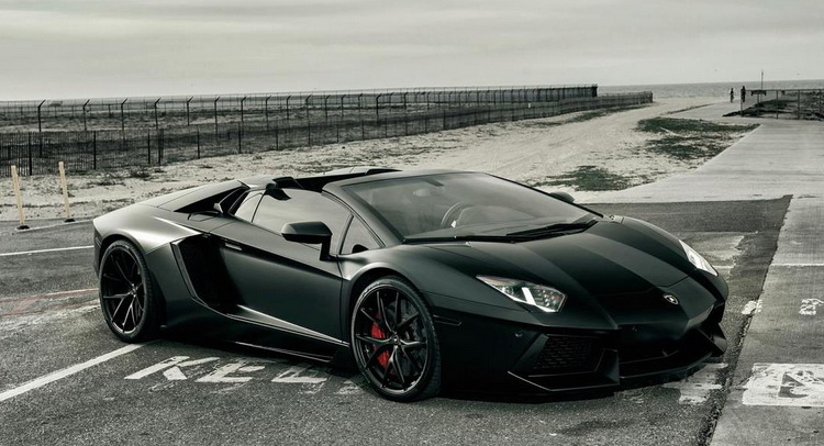  This Matte Black Aventador Roadster is Ready To Go On a Poster