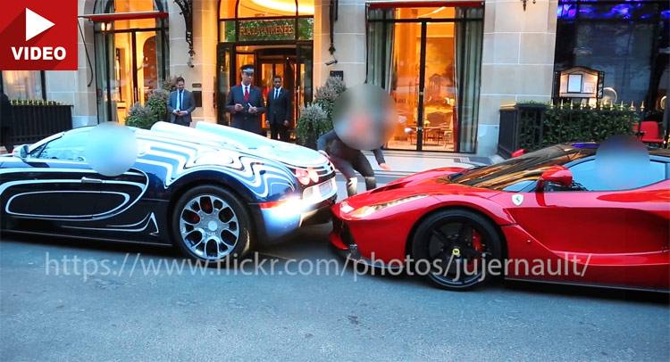  New Video Shows One-Off Bugatti Veyron L’Or Blanc Backing Into LaFerrari