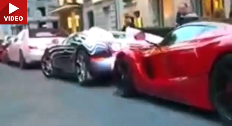  Bugatti Veyron Backs Into A LaFerrari!