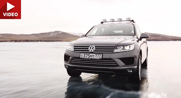  VW Touareg Sets Average Speed Record Over 1,000 KM Of Driving on Frozen Lake Baikal