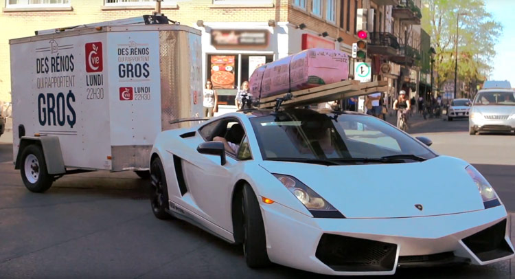  Who Said You Can’t Use A Lamborghini Gallardo To Tow A Trailer, Eh? [w/Video]