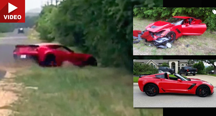  Ouch! Brand New C7 Corvette Z06 Smashes Into Trees