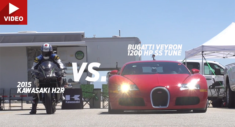  Does A 1,200HP Bugatti Veyron Stand A Chance Against A Kawasaki?