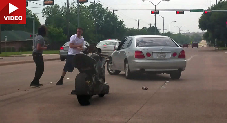  Texas Road Brawl With Lexus Passenger Vs Biker Caught On Cam