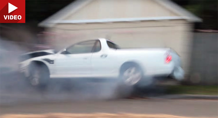  Watch Holden Ute Drift Crash Into A Very Resilient Fence