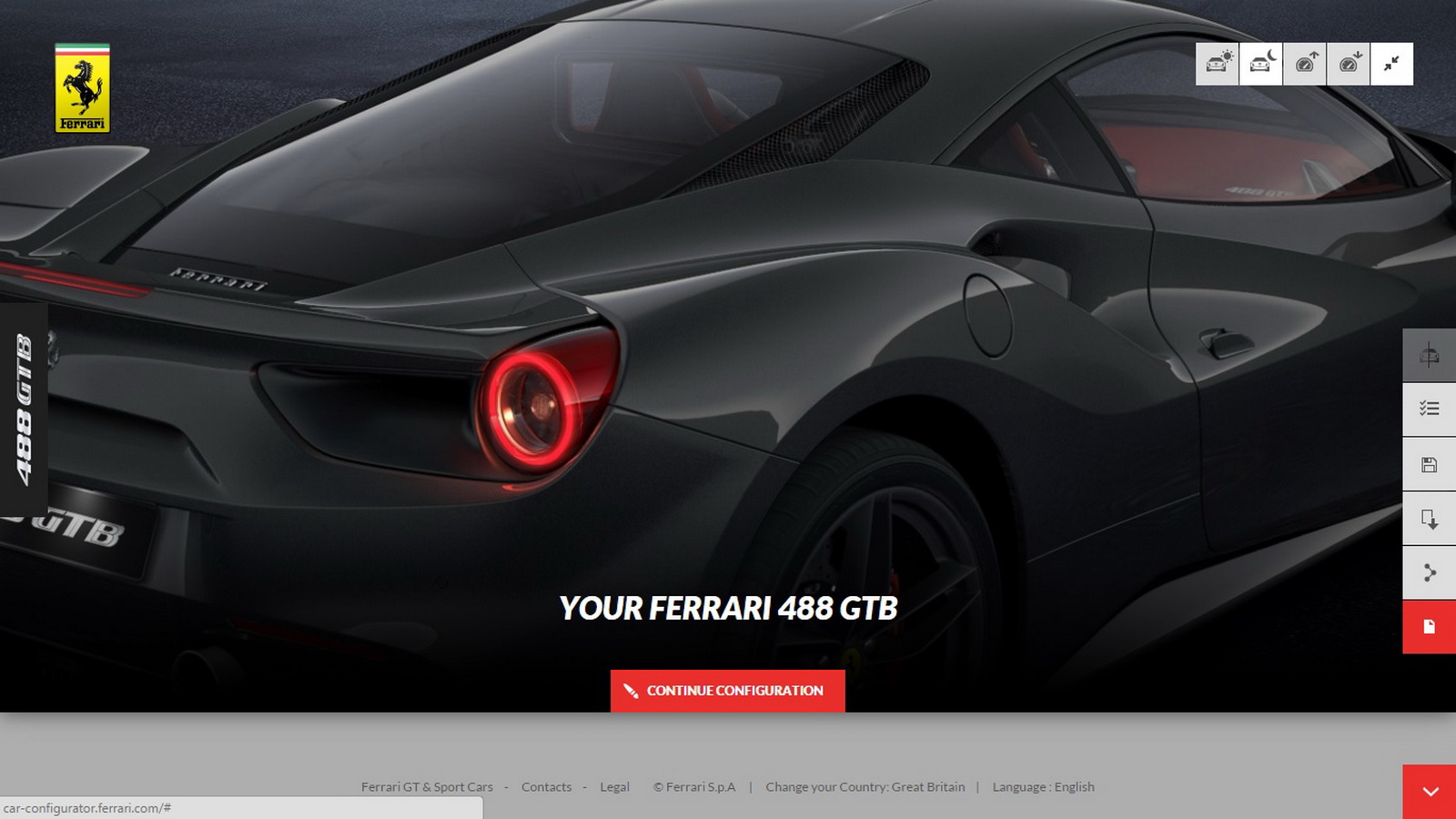 Ferrari configurator usa