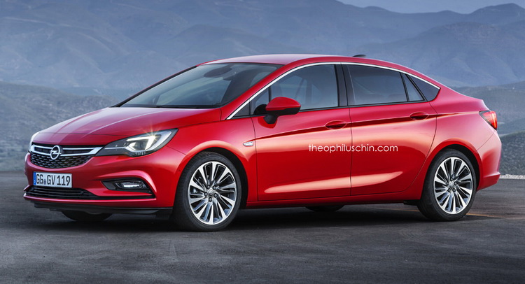  This 2016 Opel Astra Sedan Render Drops Floating C-Pillar, Looks More Plausible