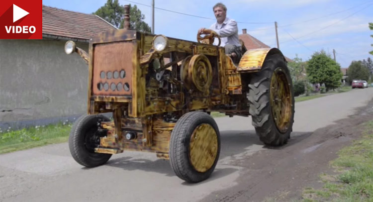  This Tractor Was Hand Made Out Of Wood