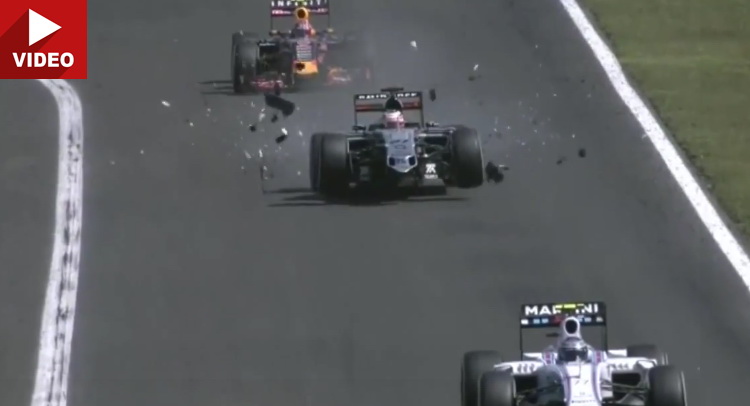  Watch Nico Hulkenberg Suffer Catastrophic Front Wing Failure & Crash In Hungary