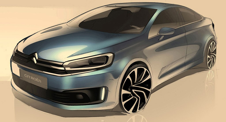 Citroën Previews China-Exclusive C-Quatre Sedan With Official Design Sketches