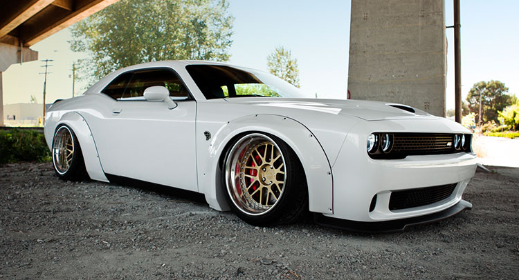 Dodge Challenger With Liberty Walk Kit And PUR Wheels Looks Out Of Its Element