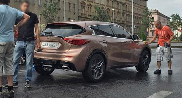  Infiniti Q30 Shows Its Rear End While Posing For Commercial In Prague
