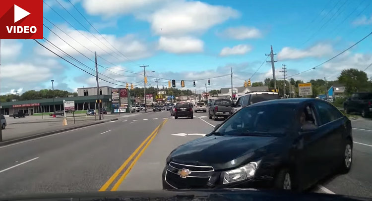  What A Tool…Lady In Cruze Does Illegal U-Turn In Front Of Cops And Crashes!