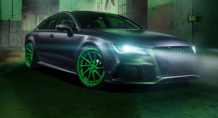  Audi RS7 Drops The Mic On Matte Green Custom Wheels