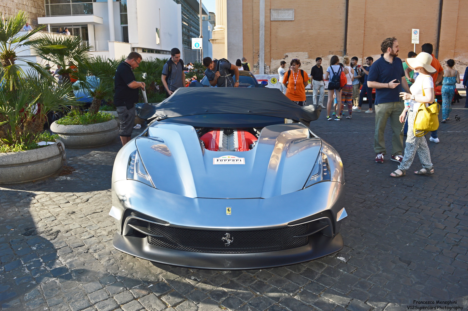 Unique Chrome Silver Ferrari F12 Trs Spotted In Rome Carscoops