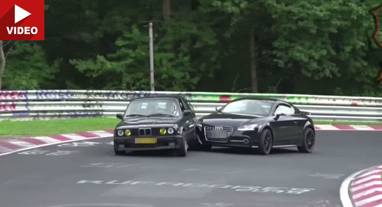  E30 BMW Unwillingly Becomes Rolling Blockade For Audi TT At The ‘Ring
