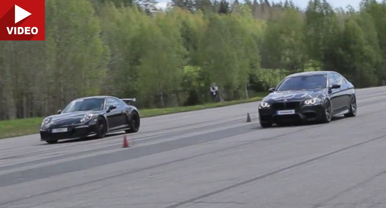 Porsche 911 GT3 PDK Has To Yield Against Tuned BMW M5 F10