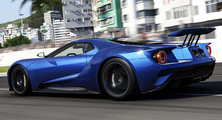  Ford GT Shows Off Massive Active Rear Spoiler In Forza Motorsport 6 Gameplay Footage
