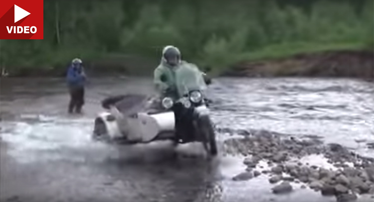  Watch Badass Russian Riders Cross Raging River On Their Ural Bikes