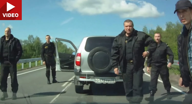  Russian Police Officers Gang On Driver After Their Van Cuts Him Off