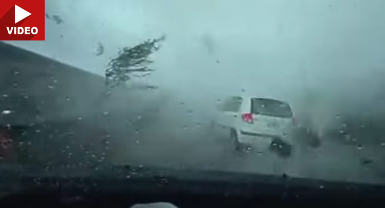  Taiwan Tornado Takes Car Into Oblivion Right In Front Of Dash Cam!