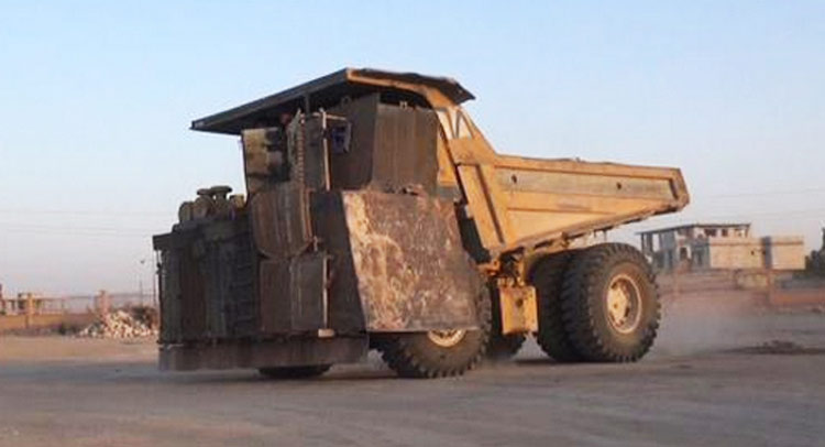  Islamic State Armors Mining Dump Truck For Siege; Mad Max Comes To Mind