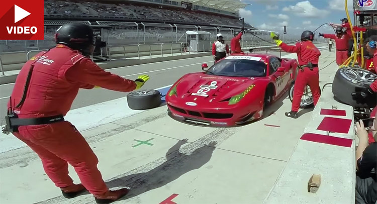  Ferrari 458 GT2 Falls To The Ground During Pit Stop; Who’s to Blame?