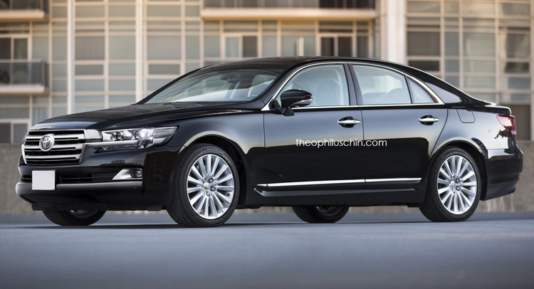  Toyota Crown Classic Rendered With Land Cruiser 200 Fascia On Lexus LS Body
