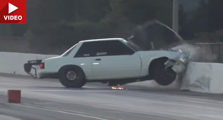  Drag Mustang Fox Body Meets The Wall After Big Wheelie