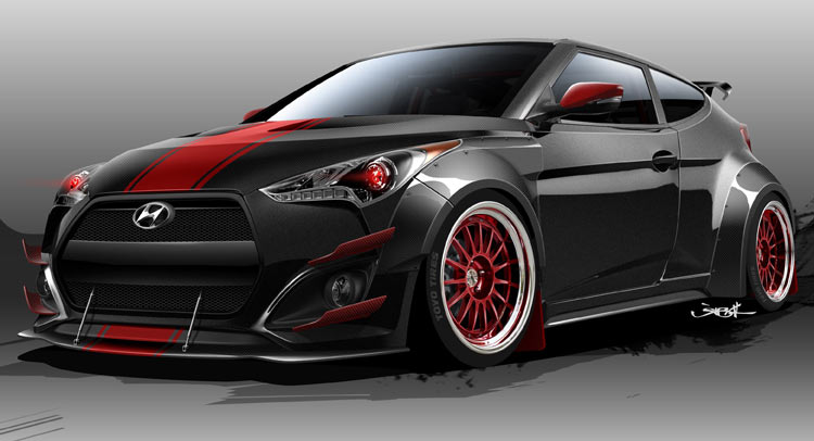  Hyundai Veloster Turbo Given 500+ Horsepower And An Evil Look For SEMA