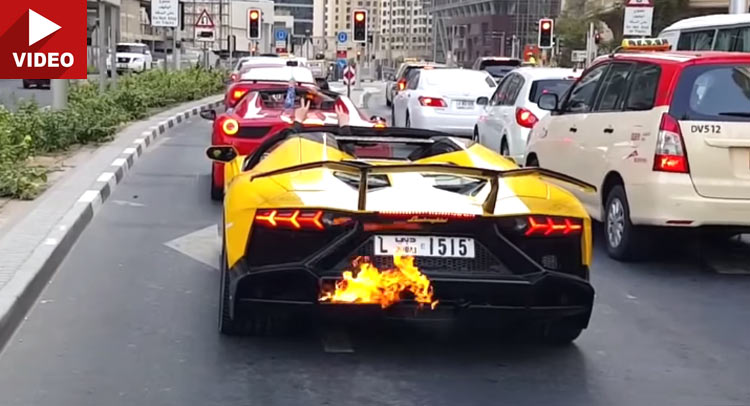 Lambo Aventador Roadster 50 Anniversario Catches Fire In Dubai From Excessive Revving