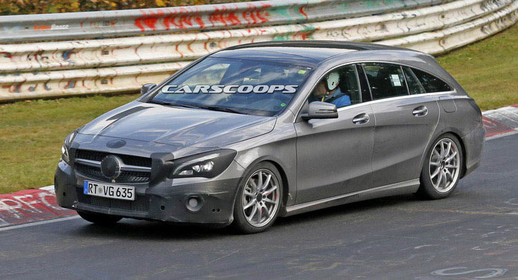  Mercedes’ Revised CLA Shooting Brake Testing At The Nürburgring