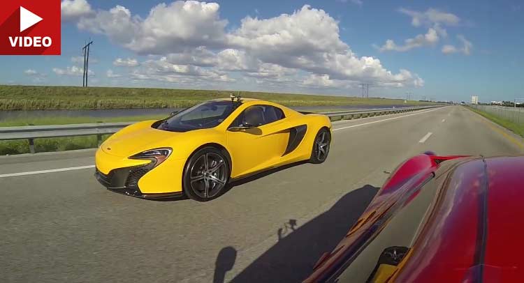  McLaren 650S Takes On Ferrari 458 Spider In A Straight Line Race