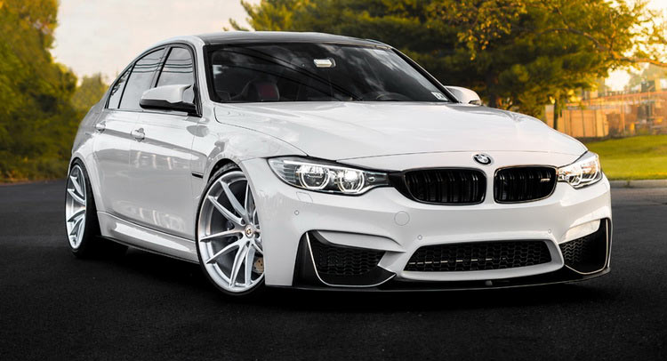  White BMW M3 Looks Elegant On Brushed Clear Custom Wheels