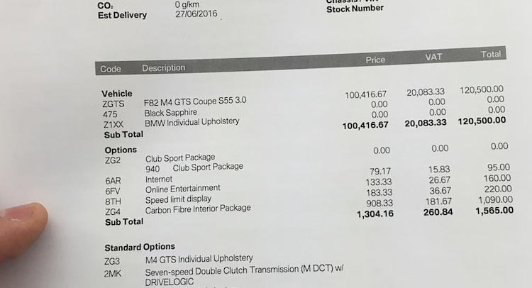 Leaked BMW M4 GTS Order Sheet Reveals UK Pricing