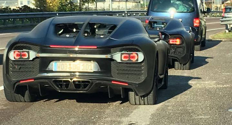  Two Bugatti Chiron Prototypes Spotted Testing Together