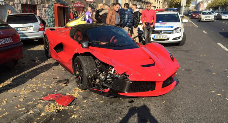  LaFerrari Hits Three Parked Cars in Budapest