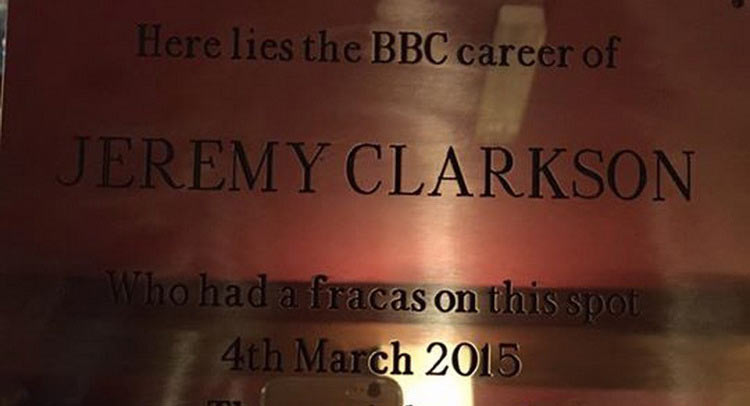  Clarkson’s ‘Fracas’ Immortalised On Plaque At The Scene Of The Argument