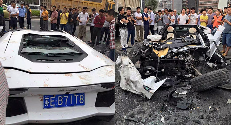  Lamborghini Aventador Collides With A Mud Truck In China