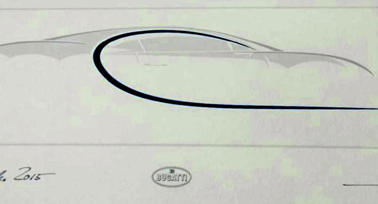  Bugatti Chiron Purpotedly Teased Through This Sketch To Potential Buyers