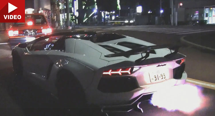  Liberty Walk Lamborghini Aventador Spits Flames In Tokyo