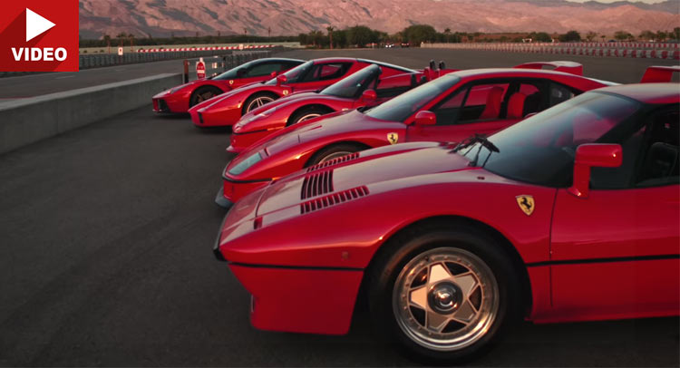  Ferrari’s Five Hypercars Face Off On The Drag Strip