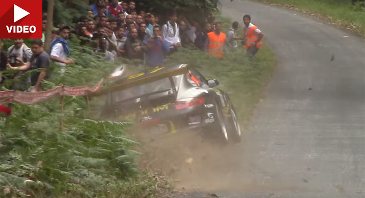  Porsche 911 Almost Wipes Out Crowd At Spanish Rally