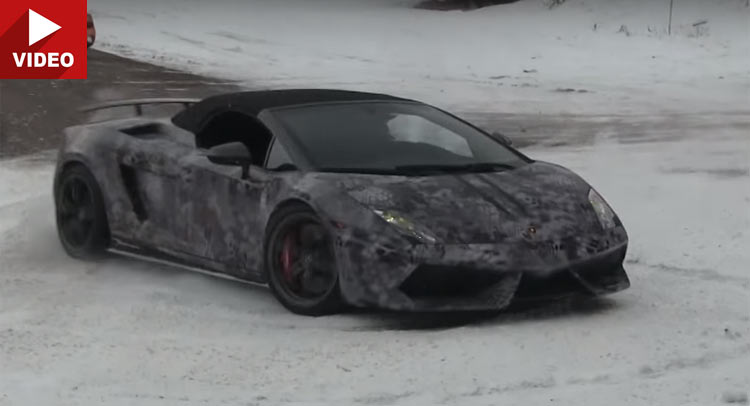  Driving Two Lamborghini Gallardos In The Snow Looks Like Incredible Fun!
