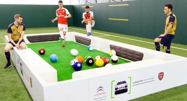  Citroen & Arsenal FC Players Showcase Airbump Footpool Table [w/Video]