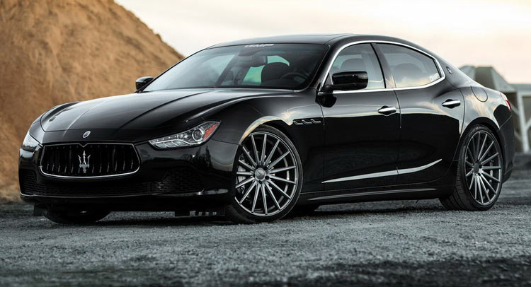  Black Maserati Ghibli Looking Fly On Custom Polished Silver Wheels