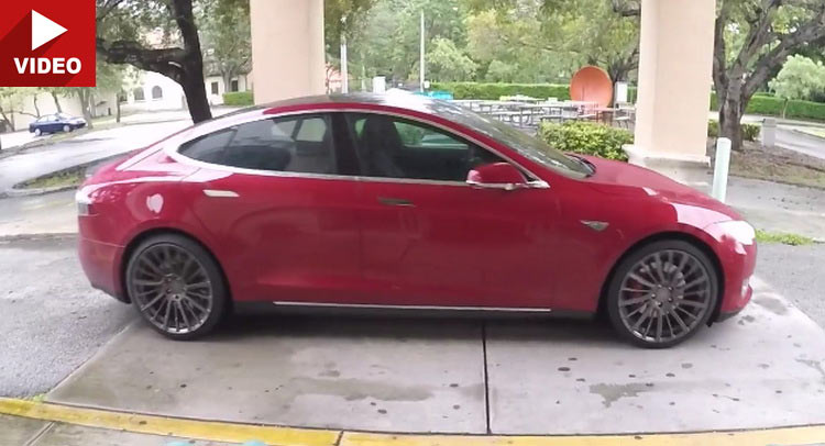  Watch Tesla Drive Itself To Its Owner After He Summons It Via His Phone