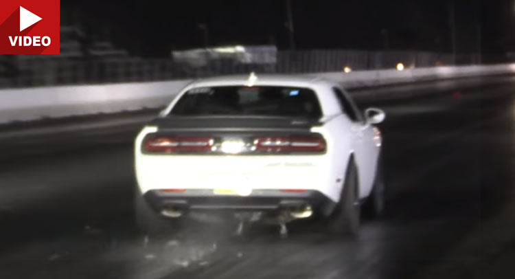 Watch The Driveshaft Of A 900hp Dodge Challenger Hellcat Turn Into Dust